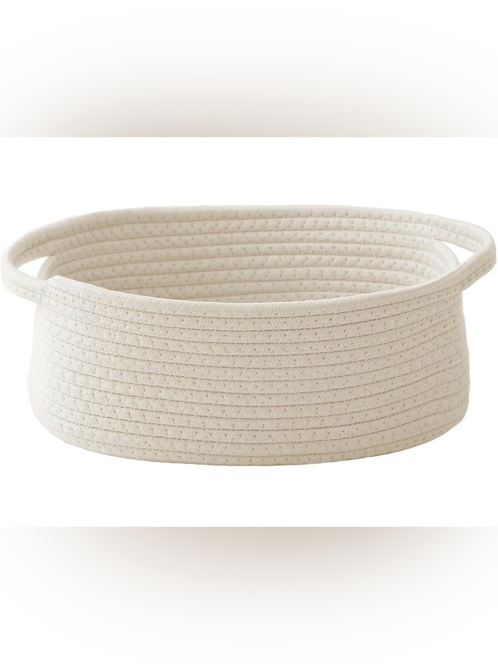 Neutral Woven Cotton Rope Storage Basket - Cream